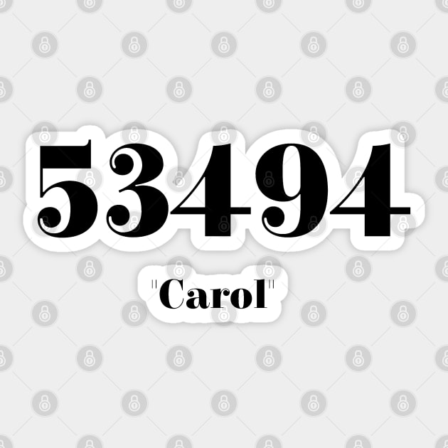 Carol's Number - The Promised Neverland Sticker by Toribit